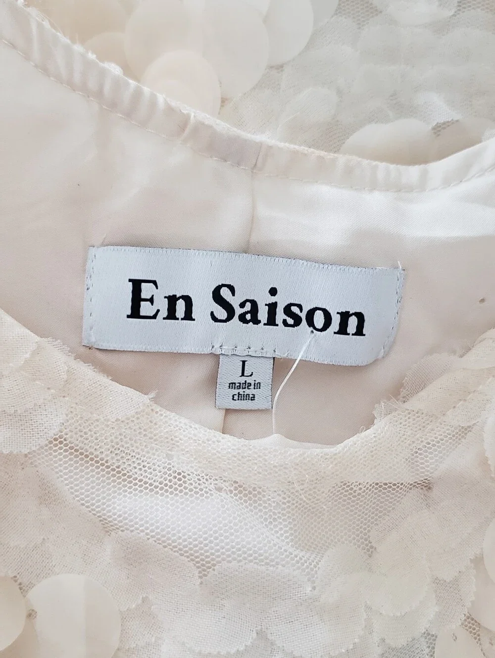 En Saison Ivory Sequin Slip Dress
